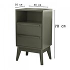 Mesa De Cabeceira 2 Gavetas Lotus Imperador Móveis Azul