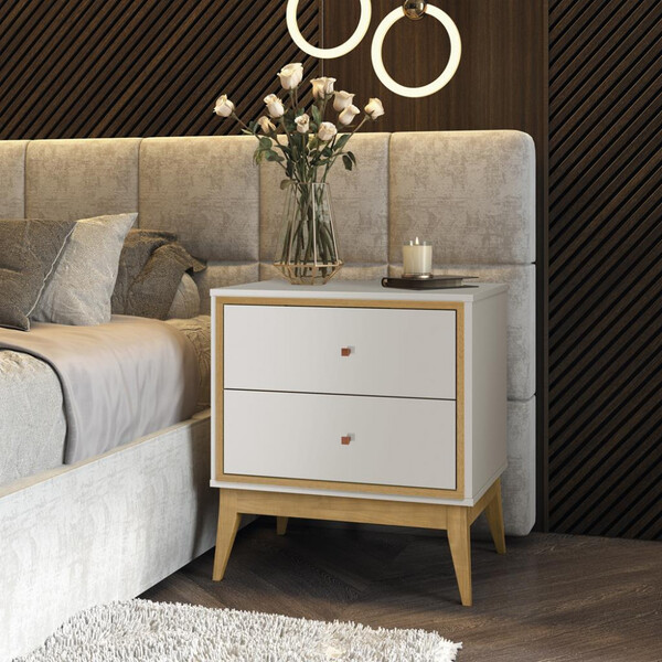 Mesa De Cabeceira 2 Gavetas Lucca Edn Móveis