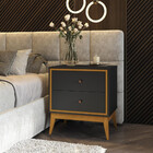 Mesa De Cabeceira 2 Gavetas Lucca Edn Móveis