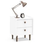 Mesa De Cabeceira 2 Gavetas Luisiana Branco - Politorno