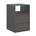 Mesa De Cabeceira 2 Gavetas Mdf Select Belmax Titânio