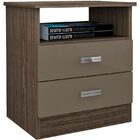 Mesa de Cabeceira 2 Gavetas Modena Nogal/capuccino - Albatroz