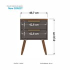 Mesa De Cabeceira 2 Gavetas New Conect  Canela
