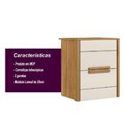 Mesa De Cabeceira 2 Gavetas Off White Freijo