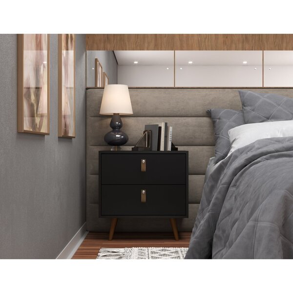 Mesa De Cabeceira 2 Gavetas Pádua Preto