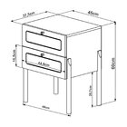 Mesa De Cabeceira 2 Gavetas Palhinha Pé Madeira Oslo  Neutras