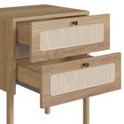 Mesa De Cabeceira 2 Gavetas Palhinha Pé Madeira Oslo  Neutras