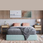 Mesa De Cabeceira 2 Gavetas Palhinha Pé Madeira Oslo  Neutras