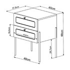 Mesa De Cabeceira 2 Gavetas Palhinha Pé Metal Dourado Oslo  B