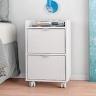 Mesa De Cabeceira 2 Gavetas Para Quarto 61 X 38 Cm Mdp Branco