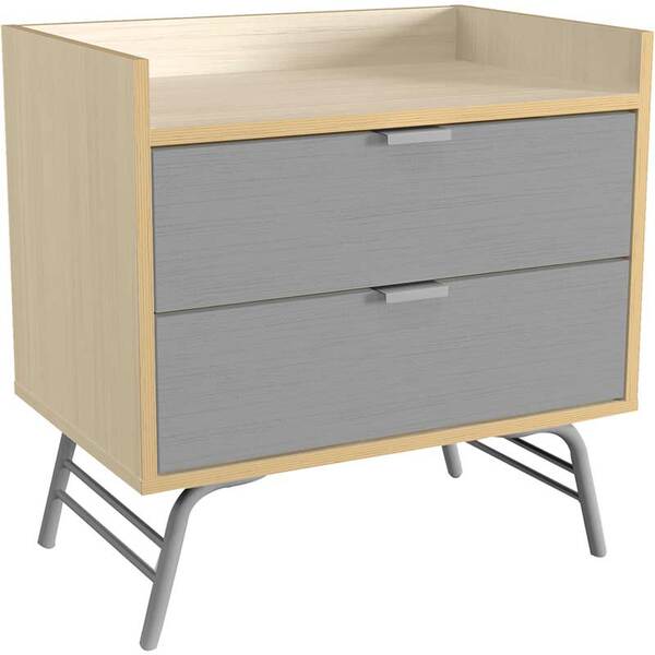 Mesa de Cabeceira 2 Gavetas - PO301 - Kappesberg POP - Pine /