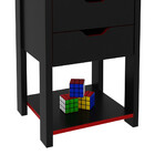 Mesa De Cabeceira 2 Gavetas Preto/vermelho Me4163 - Tecnomobi