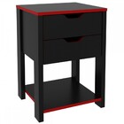 Mesa De Cabeceira 2 Gavetas Preto/vermelho Me4163 - Tecnomobi