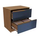 Mesa De Cabeceira 2 Gavetas R261 Canela/azul Profundo - Kappe