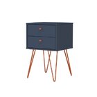 Mesa De Cabeceira 2 Gavetas Retrô Bled  Azul