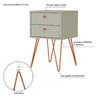 Mesa De Cabeceira 2 Gavetas Retrô Bled  Off White