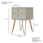 Mesa De Cabeceira 2 Gavetas Retrô Bled  Off White
