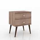 Mesa De Cabeceira 2 Gavetas Retrô Rt 3032  Branco