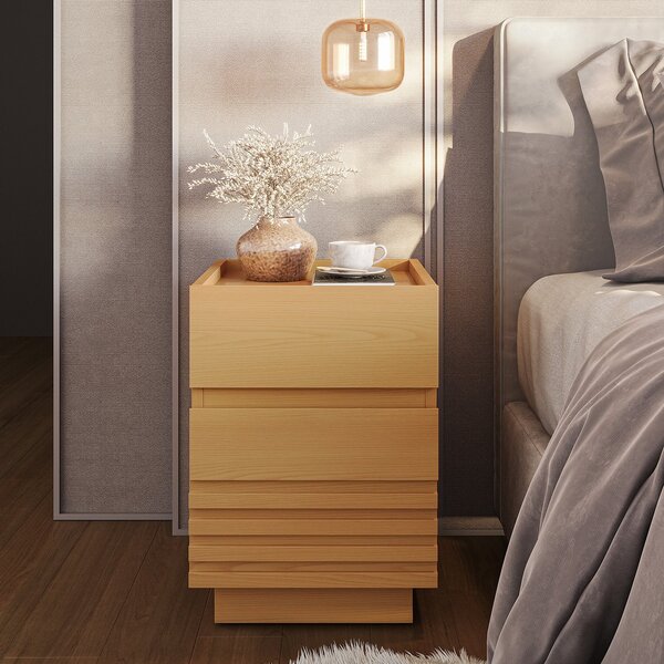 Mesa De Cabeceira 2 Gavetas Samambaia Cabecasa Madeiraorigina