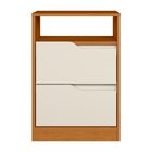 Mesa De Cabeceira 2 Gavetas Sem Pés Doble Cinamomo / Off White