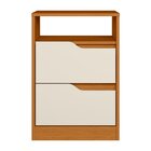 Mesa De Cabeceira 2 Gavetas Sem Pés Doble Cinamomo / Off White