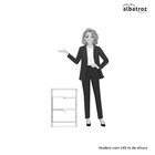 Mesa De Cabeceira 2 Gavetas Sem Pés Doble Nature/ Titanium