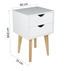 Mesa De Cabeceira 2 Gavetas Smile  Branco