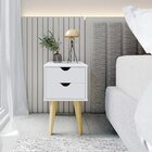 Mesa De Cabeceira 2 Gavetas Smile  Branco