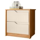 Mesa De Cabeceira 2 Gavetas Star Flex A02 Carvalho Grife/off