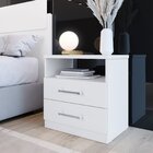 Mesa De Cabeceira 2 Gavetas Touch Edez Branco