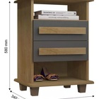 Mesa De Cabeceira 2 Gavetas Turim Cinamomo/grafite – Rv Móveis