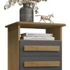 Mesa De Cabeceira 2 Gavetas Turim Cinamomo/grafite – Rv Móveis