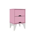 Mesa de Cabeceira 2 Gavetas Twister - Tcil - Quartzo Rosa / B