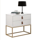 Mesa De Cabeceira 2 Gavetas Unic 60 Estilo Industrial Base De