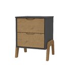 Mesa De Cabeceira 2 Gavetas Veneza Hecol Móveis Branco