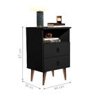 Mesa De Cabeceira 2 Gavetas Walker Preto