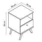 Mesa de Cabeceira 3019 Retrô 1 Gaveta - Movelbento - Preto