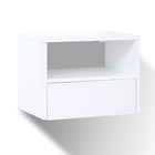 Mesa de Cabeceira 32x42x30cm MDP Branca com Gaveta Bemfixa
