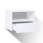 Mesa de Cabeceira 32x42x30cm MDP Branca com Gaveta Bemfixa
