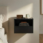 Mesa de Cabeceira 32x42x30cm MDP Preta com Gaveta Bemfixa