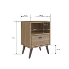 Mesa De Cabeceira 35cm 1 Nicho 1 Gaveta Cb201 Oak - Completa