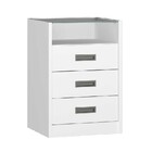 Mesa De Cabeceira 3 Gavetas 100% Mdf 1900 Branco - Foscarini