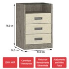 Mesa De Cabeceira 3 Gavetas 100% Mdf 1900 Demolição/marfim Ar