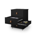 Mesa De Cabeceira 3 Gavetas 100% Mdf Land Preta Exclusiva