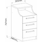 Mesa De Cabeceira 3 Gavetas 1 Nicho Elegance  Níquel/blanc