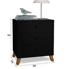 Mesa De Cabeceira 3 Gavetas  Preto