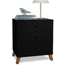 Mesa De Cabeceira 3 Gavetas  Preto