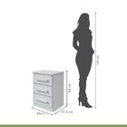 Mesa De Cabeceira 3 Gavetas Baião Plus Branco