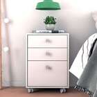 Mesa de Cabeceira 3 Gavetas Brv - Branco