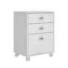Mesa de Cabeceira 3 Gavetas Brv - Branco